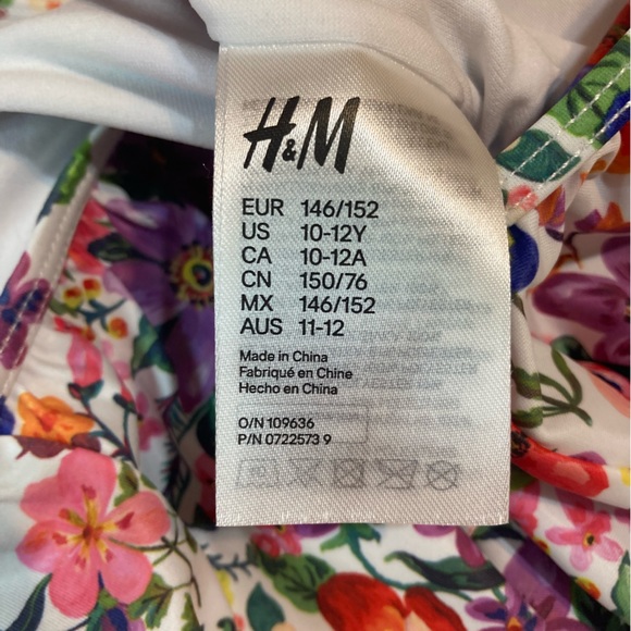 NEW H&M Nathalie Lete Girls Floral Swim Top Size 10-12 youth - Picture 6 of 8